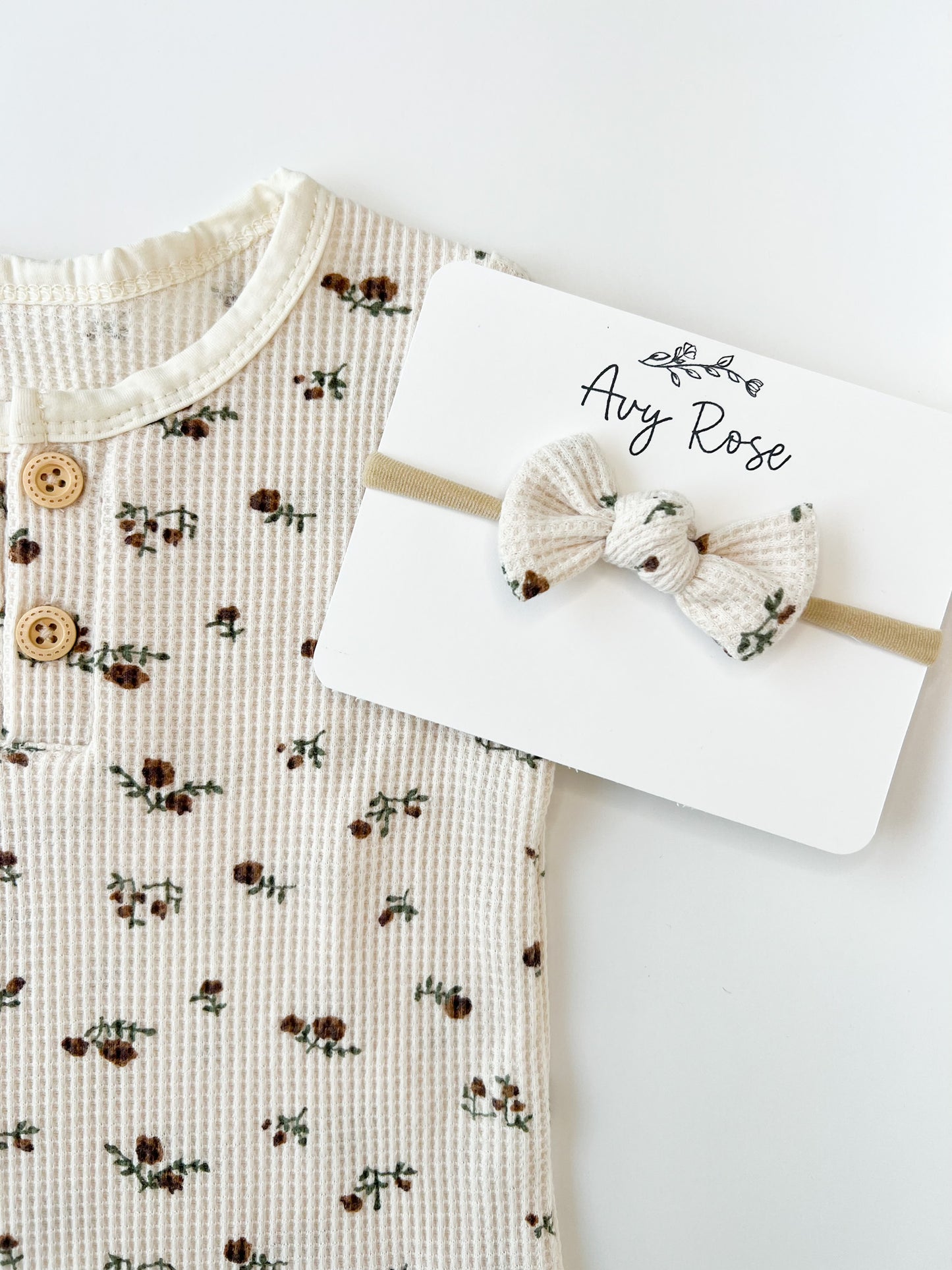 Short Sleeve Floral Romper with Bow