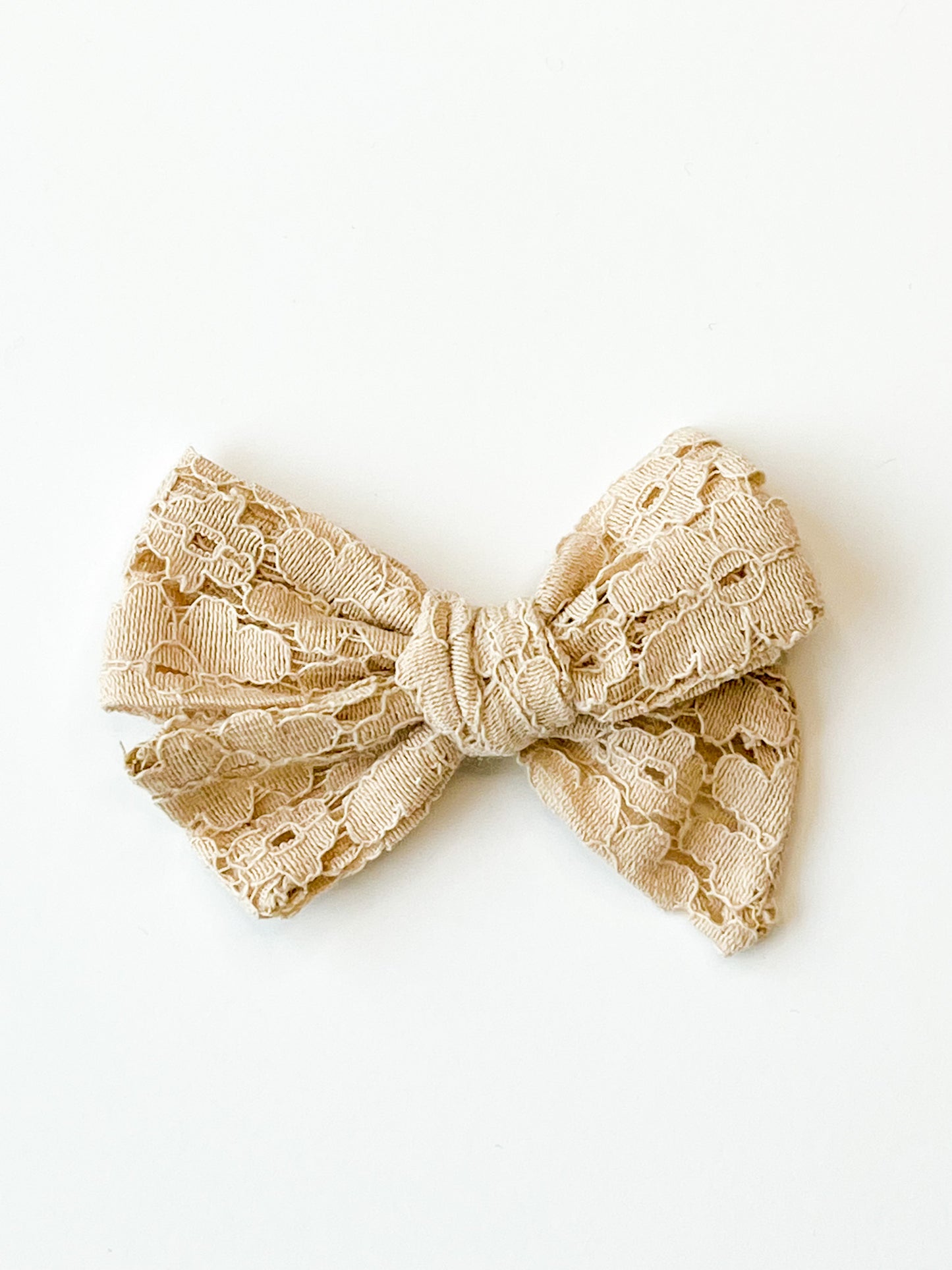 Taupe Lace Hair Bow